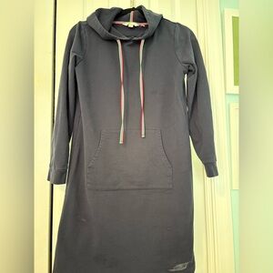 Boden Dark Blue Hoodie with Colorful Stripes